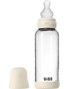 BIBS Baby Glass Bottle Silicone antikolična steklenička s silikonskim ustnikom Ivory 1 kos