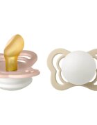 BIBS Couture Glow Natural Rubber Size 1: 0+ months duda Blush / Vanilla 2 kos