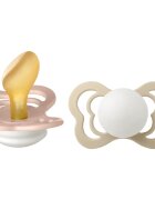 BIBS Couture Glow Natural Rubber Size 2: 6+ months duda Blush / Vanilla 2 kos