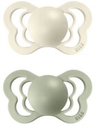BIBS Couture Natural Rubber Size 1: 0+ months duda Ivory / Sage 2 kos