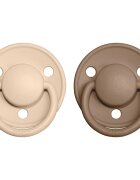 BIBS De Lux Natural Rubber Size 1: 0+ months duda Vanilla / Dark Oak 2 kos