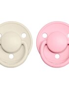 BIBS De Lux Natural Rubber Size 2: 6+ months duda Ivory / Baby Pink 2 kos