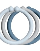 BIBS Loops obešalni obročki Baby Blue / Cloud / Petrol 12 kos
