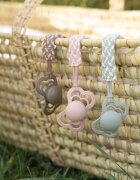 BIBS Paci Braid držalo za dudo Sage / Ivory 1 kos