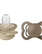 BIBS Supreme Silicone Size 1: 0+ months duda Vanilla / Dark Oak 2 kos