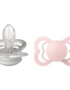 BIBS Supreme Silicone Size 2: 6+ months duda Haze / Blossm 2 kos