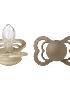BIBS Supreme Silicone Size 2: 6+ months duda Vanilla / Dark Oak 2 kos