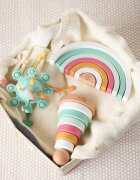 Bieco Silicone Activity Planet aktivnostna igrača 12 m+ Eucalyptus 1 kos