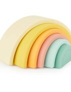 Bieco Silicone Rainbow mavrična zlaganka 12 m+ Tropical Vibes 6 kos
