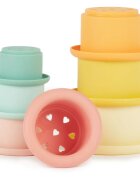 Bieco Silicone Stacking Cups Tropical Vibes zložljivi lončki 12 m+ 7 kos