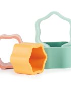 Bieco Silicone Stacking Tower Flower aktivnostna igrača 12 m+ Tropical Vibes 4 kos