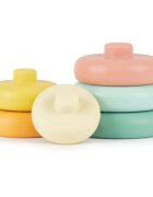 Bieco Silicone Stacking Tower Tropical Vibes natikanka z obročki 12 m+ 6 kos