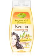 Bione Cosmetics Keratin + Argan regeneracijski šampon za sijaj in mehkobo las 260 ml