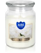 BISPOL Premium Line White Flowers dišeča sveča 500 g