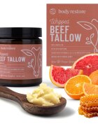 Body Restore Whipped Beef Tallow Balm Orange Grapefruit hranilna krema za telo brez dodanih dišav 71 g