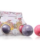 Bohemia Gifts Bath Bombs Bicycle šumeča kopalna kroglica dišave Lavender + Rosehip & Rose 2x110 g