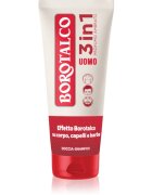 Borotalco MEN 3 in 1 gel za prhanje za moške za obraz telo in lase dišave Amber 200 ml