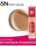 Bourjois Healthy Mix posvetlitveni vlažilni tekoči puder 24 ur odtenek 55N Deep Beige 30 ml