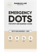 breakout + aid Emergency Dots For Spots and Blemishes lokalna nega proti aknam z niacinamidom in cinkom 72 kos