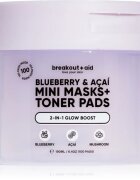 breakout + aid Mini Masks+Toner Pads Bluberry & Acai tonizirajoče blazinice za osvetljevanje kože in hidratacijo 100 ml