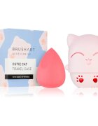 BrushArt Accessories Cutie Cat travel case with make-up sponge gobica za nanos make-upa s potovalnim etuijem