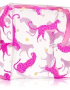 BrushArt Accessories Transparent cosmetic bag prozorna kozmetična torbica Cheetah in love 15 x 14 x 9 cm 1 kos