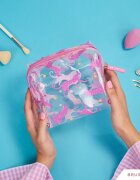 BrushArt Accessories Transparent cosmetic bag prozorna kozmetična torbica Cheetah in love 15 x 14 x 9 cm 1 kos