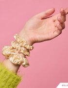 BrushArt Gift for You Slim & Midi satin scrunchie set elastike za lase Blonde latte 3 kos