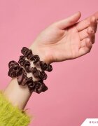 BrushArt Gift for You Slim & Midi satin scrunchie set elastike za lase Chocolate brown 3 kos