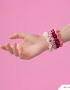 BrushArt Gift for You Slim satin scrunchie set elastike za lase Pink & Red