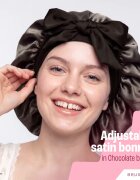 BrushArt Hair Adjustable Satin Bonnet turban za lase Chocolate Brown 1 kos