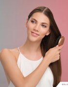 BrushArt Hair Boar bristle paddle hairbrush krtača za lase s ščetinami divjega prašiča Travel 1 kos