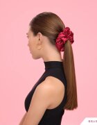 BrushArt Hair Large satin scrunchie set elastike za lase Red & Blue