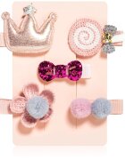 BrushArt KIDS Little princess hair clip set sponke za lase Pink 5 kos