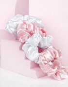 Brushworks Satin Scrunchies Pink & White elastike za lase