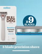 Bulldog Sensitive Ceramic Razor brivnik + nadomestne britvice 9 ks