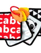 Canpol babies BabiesBoo Sensory Cards with Teether vrtljiva knjiga z grizljajočim delom 1 kos
