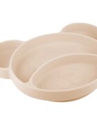 Canpol babies Bear deljeni krožnik s priseskom Beige 1 kos