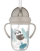Canpol babies Exotic Animals Cup With Straw skodelica s slamico Gray 1 kos