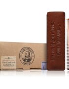 Captain Fawcett Accessories Hair Comb with Leather Case glavnik za brado z etuijem 1 kos