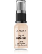 Claresa Liquid Perfection 2in1 visoko prekrivni tekoči puder odtenek 102 Warm Medium 18 g
