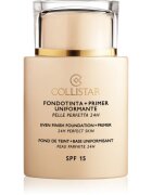 Collistar Even Finish Foundation+Primer 24h Perfect Skin tekoči puder in podlaga SPF 15 odtenek 1 Ivory 35 ml
