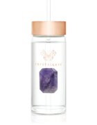 Crystallove Amethyst Straw Water Bottle Posoda za vodo s slamico 1 kos
