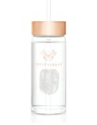 Crystallove Amethyst Straw Water Bottle Posoda za vodo s slamico Clear 1 kos