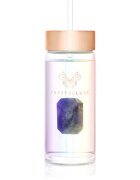 Crystallove Clear Quartz Straw Water Bottle Posoda za vodo s slamico Hologram - Amethyst 400 ml