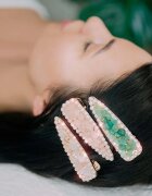 Crystallove Moonstone Hair Clip sponka za lase 1 kos