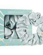 Crystallove Mulberry Silk Scrunchie svilena elastika za lase Amazonite 1 kos