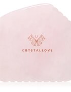 Crystallove Rose Quartz Contour Gua Sha pripomoček za masažo za obraz 1 kos