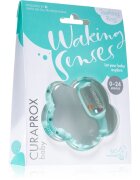 Curaprox Baby Waking Senses obroč za grizenje z masažno krtačko in ropotuljo 1 kos
