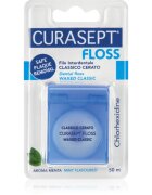 Curasept Dental Floss Waxed Classic voskasta zobna nitka z metinim okusom z antibakterijskim dodatkom 50 m